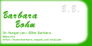 barbara bohm business card
