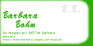 barbara bohm business card